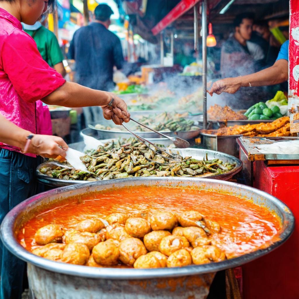 Hình ảnh món ăn hấp dẫn tại khu ẩm thực Chợ Nguyễn Tri Phương Quận 10